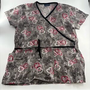 Absolute Valentine's Day Scrub Top Heart Pattern